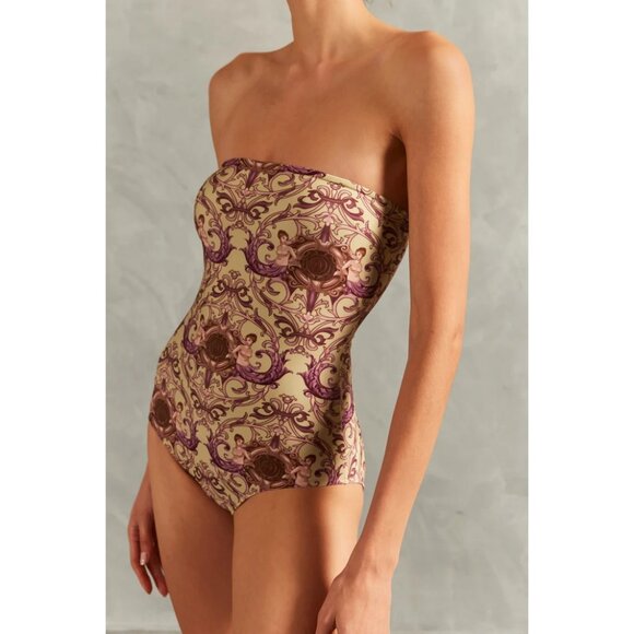 Adriana Degreas Vintage Strapless Swimsuit Citronelle Womens Size Small - Picture 1 of 7